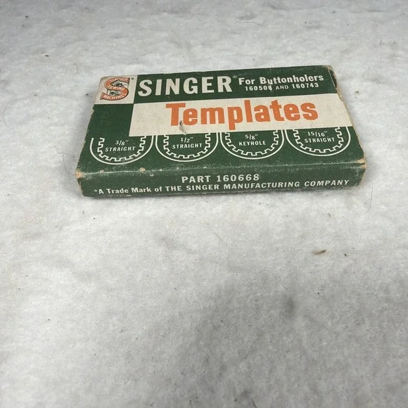 Vintage Singer Buttonholer Templates Set Part 160668 Complete w Box - Picture 2 of 8